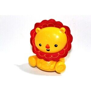 Fisher Price CDN54 Core Roly Poly Wobble Yellow Lion Animal Rattle Baby Toy 4”